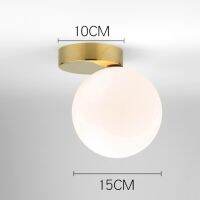 Modern ultra-simple glass wall lamp passage corridor bedroom bedside lamp AC85-265V milk white ball glass ball lampshade