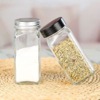 【CW】 diy Stickers Canister Set Glass Spice Jar Condiment Dispenser and Pepper Shakers Seasoning Bottle Accessories