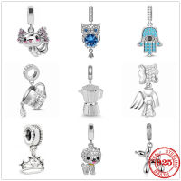 ใหม่ 925 เงินสเตอร์ลิงหม้อกาแฟนกฮูก Dangle Charm จี้ลูกปัด Fit Pandora charms สร้อยข้อมือผู้หญิง DIY เครื่องประดับ Fine-Souyine