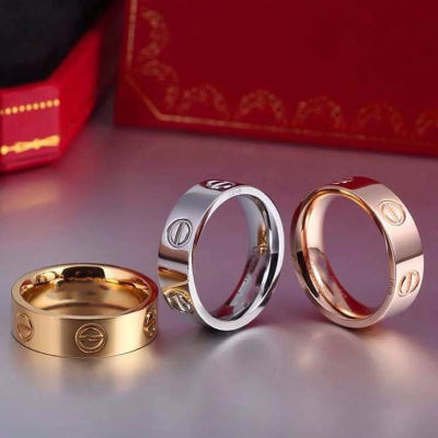 พร้อมส่ง แหวนแฟชั่น ประดับเพชร 3 เม็ด แหวนคู่รัก แหวนสวมนื้ว