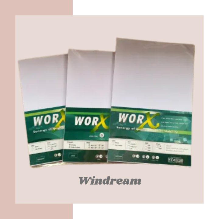 Worx Vellum Board 180gsm White Short, A4, Long Lazada PH