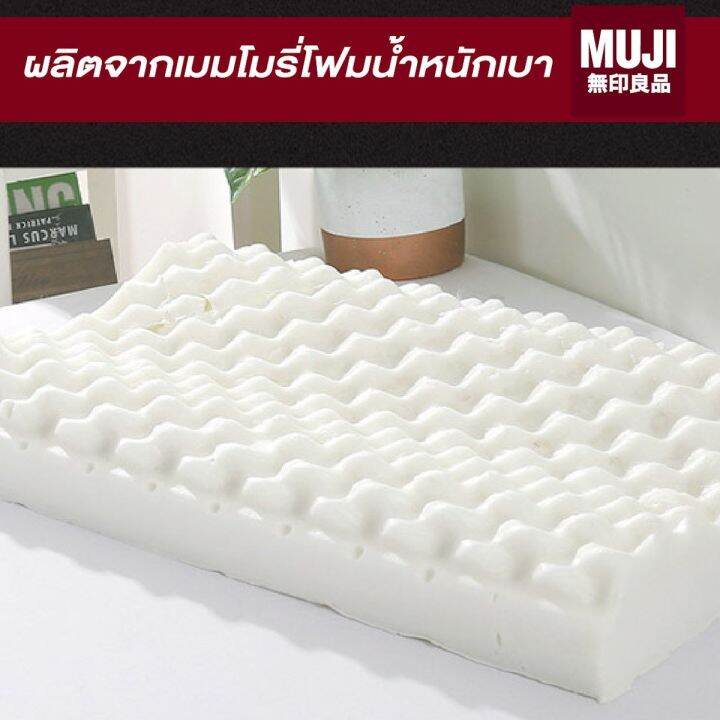 หมอนmuji-หมอนเมมโมรี่โฟม-หมอนลดอาการกรน-หมอนสุขภาพ-แก้ปวดคอ-memory-foam-pillow-for-healthy-sleep