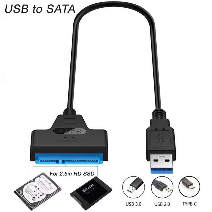 USB 3.0 To SATA Cable Adapter Type C Date Transfer Extension Connectors ...