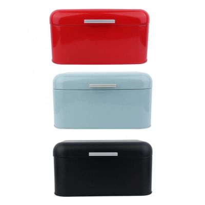 Bread Box Bread Organizer Bread Storage Box Solid Color Retro Metal Bread Bin Box Large Capacity Kitchen Storage Container