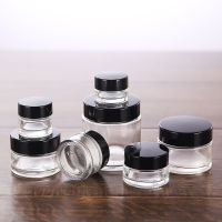 12x 5g 10g 15g 20g 30g 50g 100g Travel Mini cream glass jar clear glass container with gold black silver cap Cosmetic Packaging