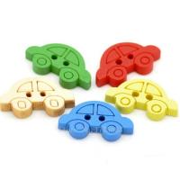 50 Pcs 20cm Lovely Car Shape Sewing Wooden Buttons  2 Holes   for Kids  Scrapbooking Crafts   7NK124 Haberdashery