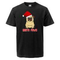 Santa Pwas Cute Dog Animal Summer 2021 Male Cotton T-Shirts Hip Hop Print Streetwear Unisex Short Sleeve Cool Short Sleeve Tee