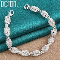 DOTEFFIL 925 Sterling Silver Hollow Bead Ball Bracelet Chain For Woman Charm Wedding Engagement Jewelry