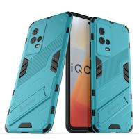 สำหรับ Vivo IQOO 8 Punk Armor 2 In 1 PC + เคสกันกระแทก TPU พร้อมที่วางที่มองไม่เห็น (สีดำ)