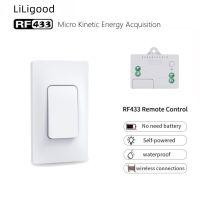 LiLigood RF433 Wireless Switch Self Powered Without Battery 100m Remote Control Wall Light Switch Household Waterproof Switch