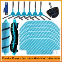 สำหรับ Cecotec Conga 4090 4490 4690 5090 5490 6090ชิ้นส่วนเครื่องดูดฝุ่นหุ่นยนต์แปรงด้านหลักตัวกรอง Hepa อุปกรณ์เสริมสำหรับผ้าถูพื้น