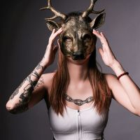 Deer Mask Hallowmas Costume Cosplay Elk Giraffe Animal Half Face Festival Carnival Decor Woman Sexy Bar Club Stage Prop For Show