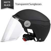 HOT★Vintage รถจักรยานยนต์ Retro เปิดสีดำหมวกกันน็อก Dual Visor เลนส์ไฟฟ้า Scooter Moto Motociclistas Casco Capacete