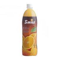 สไมล์ น้ำส้มคั้นแท้ผสมเนื้อส้ม 100% พาสเจอร์ไรซ์ 1 ลิตร - Smile Pasteurized 100% Orange Juice With Pulp 1L