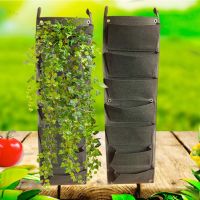 7 Pockets Plant Grow Bags Growing Pots Vertical Garden Wall Hanging Vegetable Flower Planter Growth Fabric Bags YB1TH