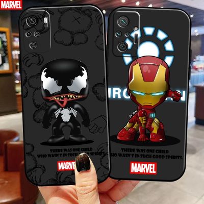 「Enjoy electronic」 Marvel Cartoon Iron Man Spiderman For Xiaomi Redmi Note 10 10S 10T Pro Max 5G Phone Case Funda Back Liquid Silicon Coque Soft