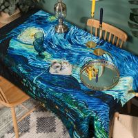 Sunflower Van Gogh Oil Painting Series Master Tablecloth Stain-resistant Coffee Table Cloth Dining Table Cloth American Style Drawing Painting Supplie