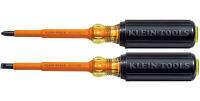 Klein Tools 33532-INS Electrical Insulated Screwdriver Set of 2, 4-Inch Phillips andCabinet Set, Made in USA