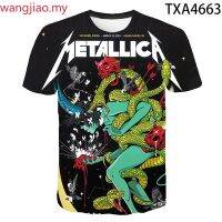 New heavy metal T-shirt 3D digital printed round neck short sleeve mens fashion summer shirt rock band mens T-shirt