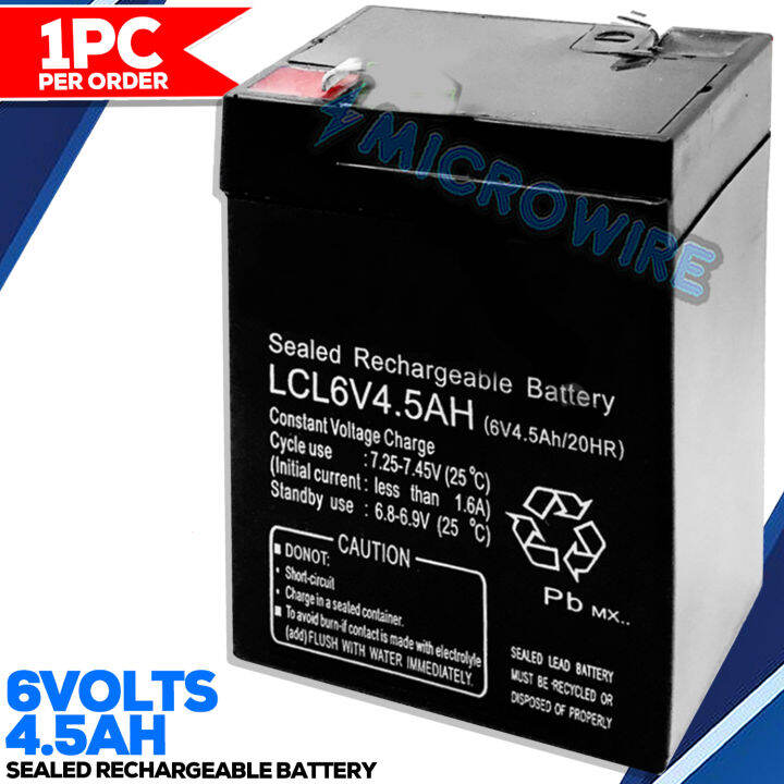 BATTERY 6V 4.5AH 6V 4.0AH for Emergency Light , Toy Car, ETC Lazada PH