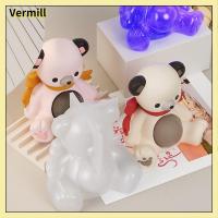 VERMILL ซิลิโคนทำจากซิลิโคน แม่พิมพ์โบว์หมี 3D ดีไอวาย แม่พิมพ์ตุ๊กตาปูนปลาสเตอร์ ของใหม่ อีพอกซีเรซิน แม่พิมพ์สำหรับหล่อ