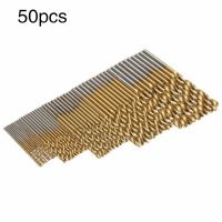 NEW Gold/Sliver 50 PCS Titanium Coated HSS Steel Drill Bit Set Tool 1/1.5/2/2.5/3mm Drill Bit Tools