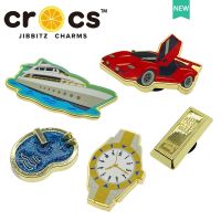 Jibbitz cross charms อุปกรณ์เสริมนาฬิกาข้อมือ โลหะ สีทอง สไตล์สร้างสรรค์ DIY สําหรับเรือยอร์ช 2023