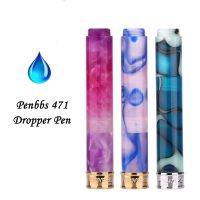 Penbbs 471 Mini Dropper Fountain Pen Resin Celluloid with Gold/Silver Ring F/M Short Pocket Fashion Office Business Writing Gift  Pens