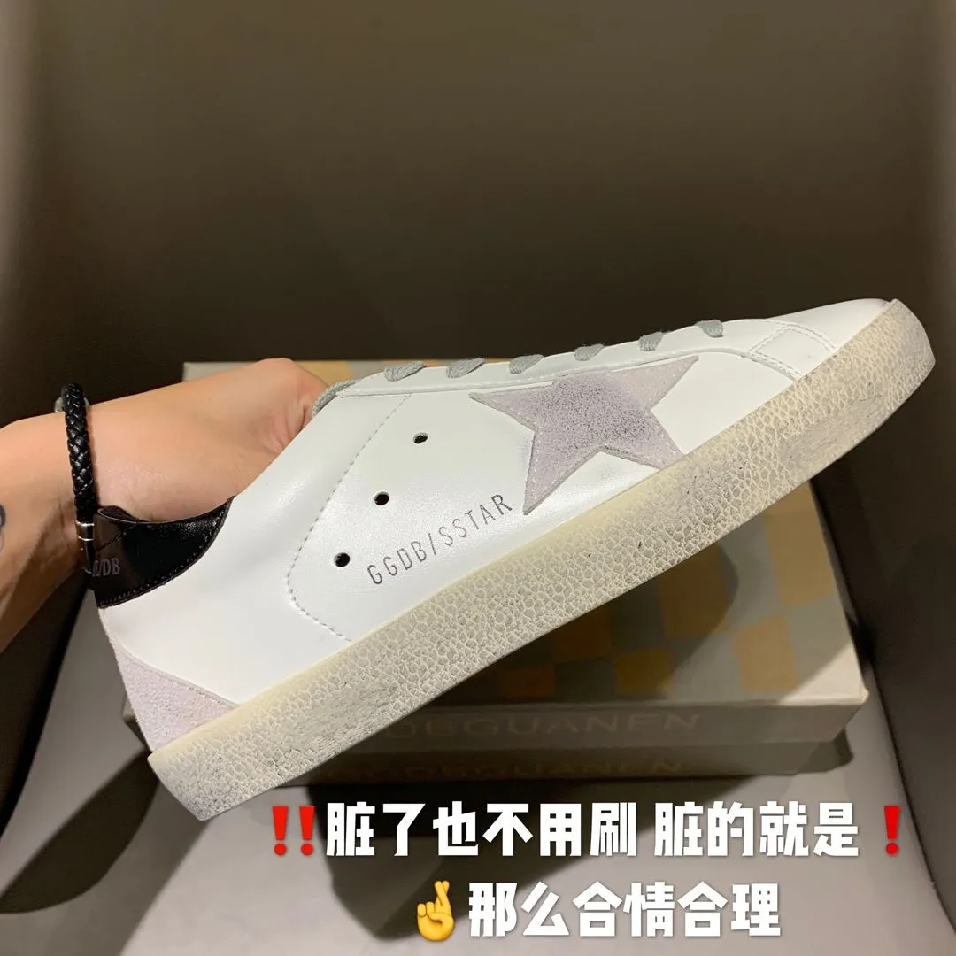 GGDBˉKorean version of small dirty shoes women's sports casual shoes old  white shoes star shoes sports lace-up sneakers 