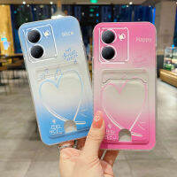 เคสโทรศัพท์ Vivo Y27 5G Y36 5G ความรักที่สวยงามรูปแบบรูปหัวใจการออกแบบกระเป๋าใส่การ์ดกันกระแทกยางใสแบบนิ่มเคส Vivo Y36 5G Y27 5G เคสโทรศัพท์ฝาครอบ