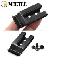 510pcs Meetee 56x25mm Double Holes Metal Spring Belt Holster Sheath Clip Clasp Buckles Accessories with 8mm Cap Studs Screws