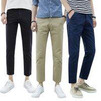 BIGSALEKoreanชายสลิมฟิตกางเกงลำลองผ้าฝ้ายยืด Seluar Chinos กางเกงกางเกงฤดูร้อน