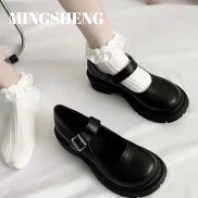 Mingsheng Phụ Nữ Của Muffin đế dày Bow Jk Đầu Lớn Mary Jane Giày da nhỏ