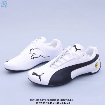 TOPXINYANG รองเท้าวิ่ง New ˉPUMAˉFerrari leather casual fashion mens shoes ins flat womens shoes lovers shoes driving shoes daily versatile shoes