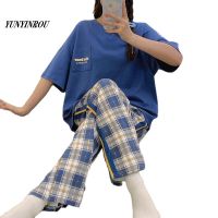 HotSummer Cool 3XL ชุดนอนชุดแขนสั้น PJ ถักผ้าฝ้ายลายชุดนอนสตรีชุดนอน Lounge Home Pijama Mujer