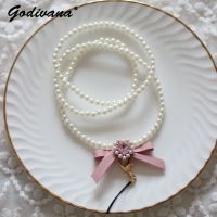 ✸☋✻  Neck Hanging Chain Gem Necklace Bow Id Card Lanyard