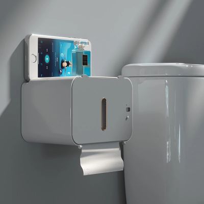 Induction Toilet Paper Holder Shelf Mute Automatic Paper Out Rack Waterproof Wall Mounted Toilet Dispenser Bathroom Accessories