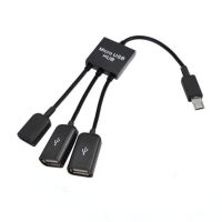 NEW  3 in 1 USB OTG Cable Adapter Micro USB Hub USB OTG Adapter for Smartphone and Tablet 17Dec18 USB Hubs