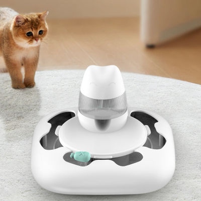 Interactive Cat Toy เครื่องให้อาหารสัตว์เลี้ยงอัตโนมัติ Electric Flutter Rotating Kitten Toys Inligence Balls Roller Tracks Feeder Toys