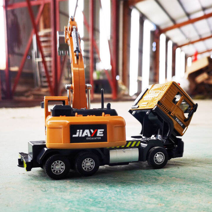 jiaye-1-50-alloy-engineering-vehicle-wheel-transport-excavator-alloy-warrior-sound-and-light-toy-car-model