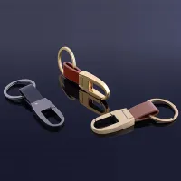 PU Leather Buckle Personality Key Holder Car Key Ring Lanyard Keychain Triangle