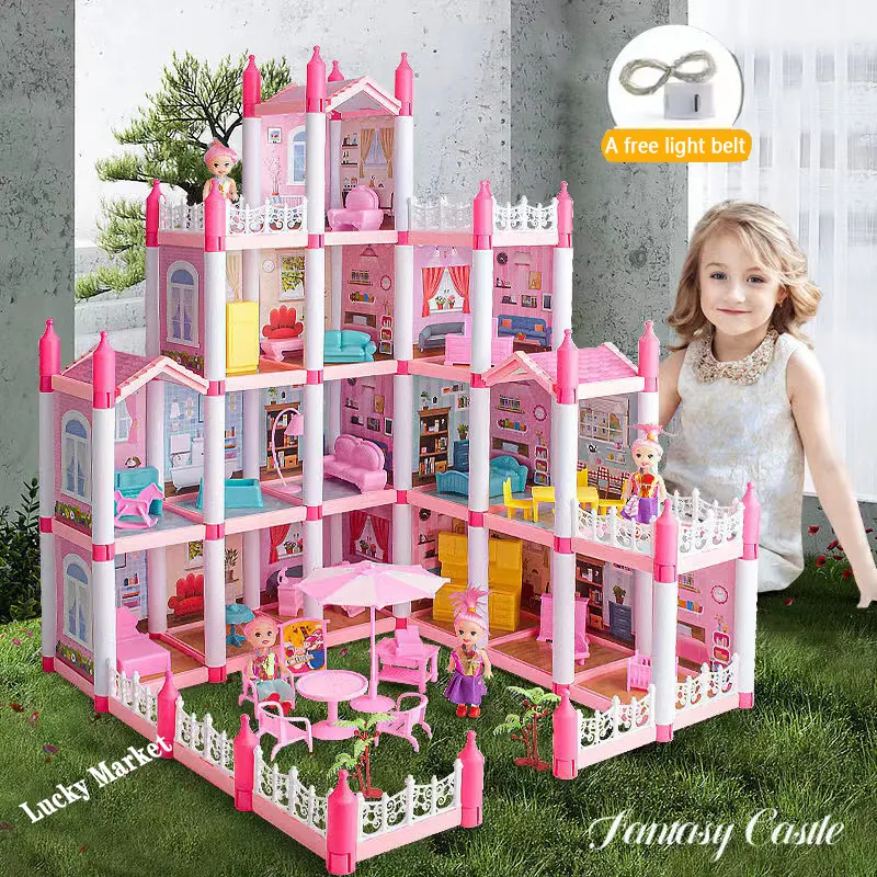 Children's Game House Princess Dream Castle Villa Toy Girl Doll House  Assembly Building House Toy Diy Halloween Christmas Gift Set - Temu  Philippines