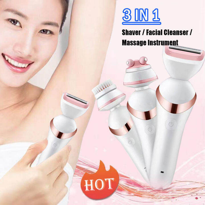 3 in 1 multifunctional razor / facial massager / facial cleanser, full