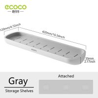 Ecoco ฝักบัวอาบน้ำชั้นวางจัดระเบียบสำหรับจัดเก็บติดผนังห้องน้ำชั้นวางผ้าเช็ดตัวในห้องน้ำ