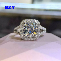 BZY Elegant Cushion Shaped Women S Ring With Brilliant Transparent Cubic Zirconia Engagement Wedding Trendy Jewelry