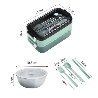 New Lunch Box Bento Box for Student Office Worker Double-layer Microwave Heating Lunch Container Food Storage Container