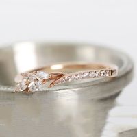 Exquisite 18k Rose Gold Ring Eternity Wedding Band Filigree Leaf Diamond Jewelry Proposal Anniversary Gift rings