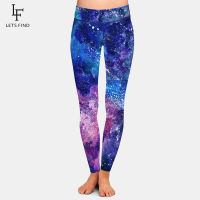 LETSFIND New Arrival Beautiful Galaxy Pattern Print High Waist Plus Size Women Leggings Fashion Fitness Slim Female Ninth Pants