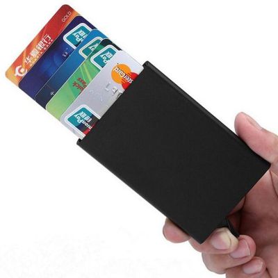 Anti theft ID Credit Card Holder Minimalist Porte Carte Thin Aluminium Metal Wallets Pocket Case Bank Women Men Credit Card Box