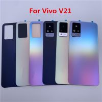 V 21ปลอกหุ้มสำหรับ Vivo V21 4G 5G 6.44 "อะไหล่สำหรับซ่อมฝาหลังปิดโทรศัพท์หลังประตูเคสด้านหลังโทรศัพท์ + กล้องโลโก้